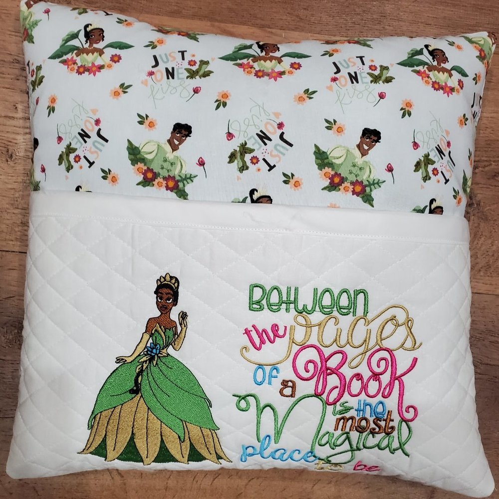 Princess Tiana Reading Book Pocket Pillow 16"x16"